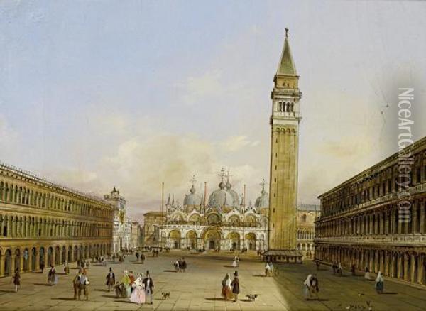 St. Mark's Square Oil Painting - Carlo Grubacs