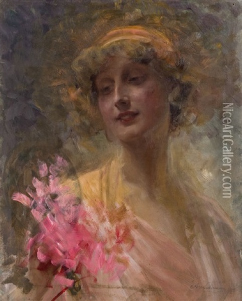 Bildnis Einer Eleganten Dame Oil Painting - Alois Hans Schram