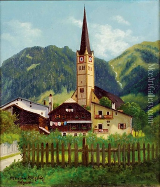 Blick Auf Bad Hofgastein Oil Painting - Hermann Klingsboegl