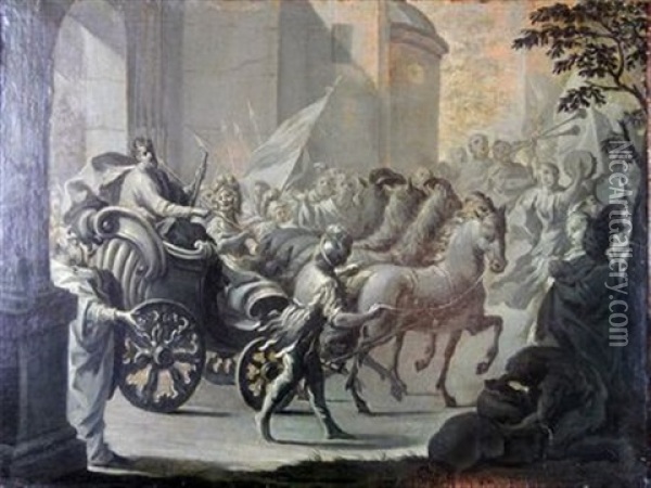 Trionfo Di Mardocheo Oil Painting - Giuseppe Varotti