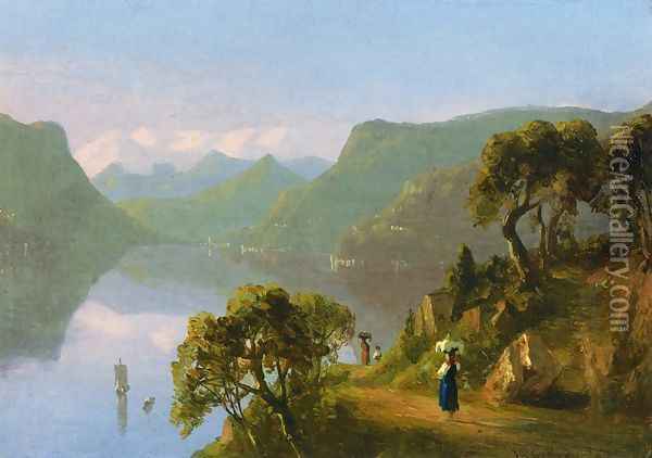 Lake Como Oil Painting - Sanford Robinson Gifford