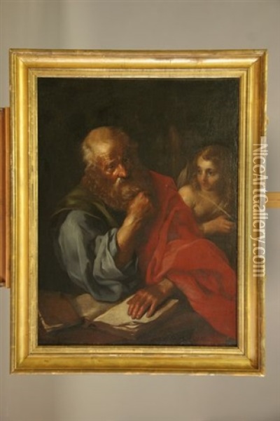 Saint Mathieu Et L'ange Oil Painting - Giovanni Battista Langetti