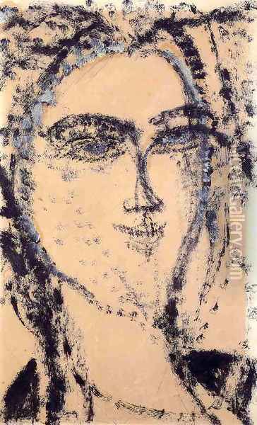 Head I Oil Painting - Amedeo Modigliani