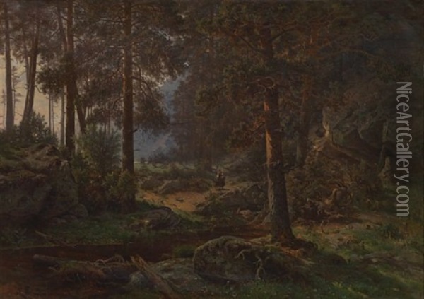 Lysning I Skogen Oil Painting - Morten Mueller