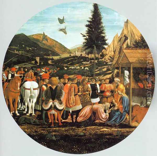 Adoration of the Magi 1440-43 Oil Painting - Domenico Veneziano