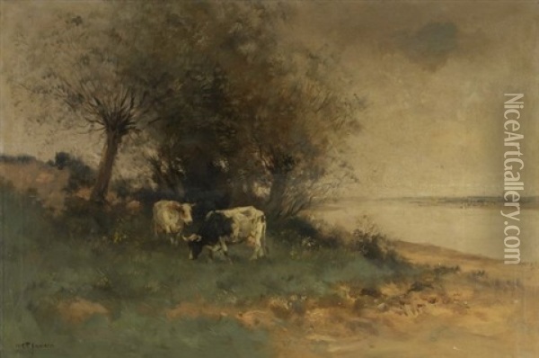 River Landscape Oil Painting - Willem George Frederik Jansen
