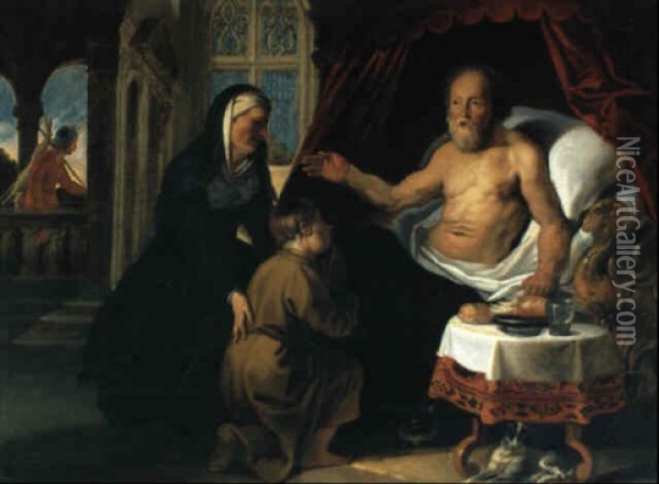 Isaak Segnet Jakob Oil Painting - Adam van Noort the Elder