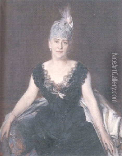 Portrait Of Madame Seligman Oil Painting - Giovanni Boldini
