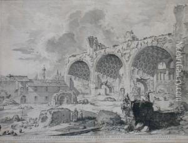 Ruiny Starozytnego Rzymu Oil Painting - Giovanni Battista Piranesi
