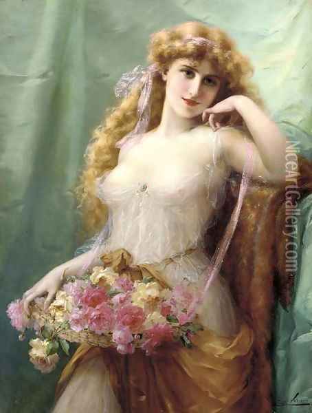 Sweet as roses Oil Painting - Emile Vernon