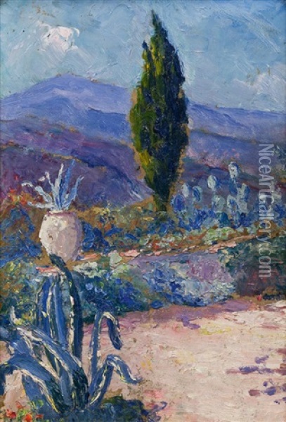 Southern Landscape Near Abazzia Oil Painting - Leontine (Lea) von Littrow
