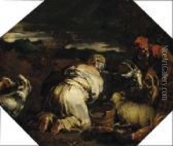 Fermiers Et Leurs Animaux Oil Painting - Jacopo Bassano (Jacopo da Ponte)