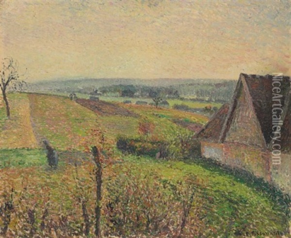 Les Coteaux De Gisors Oil Painting - Camille Pissarro