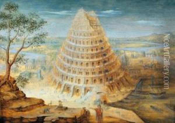 La Costruzione Della Torre Di Babele Oil Painting - Lucas van Valckenborch