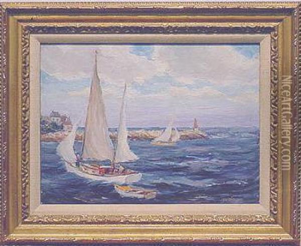 The Harbor Oil Painting - Reynolds Beal