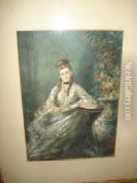 Mrs John Fraser Of Derncleugh, Cults Oil Painting - Samuel Bough