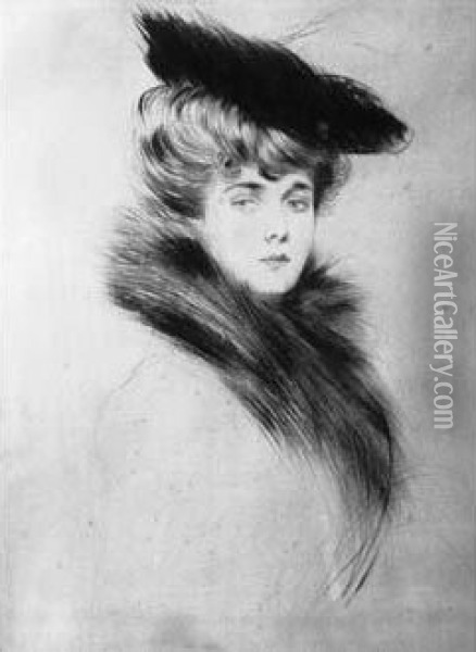 Portrait De Madame Cheruit Oil Painting - Paul Cesar Helleu
