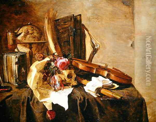 Vanitas still life Oil Painting - Jacques de Claeuw