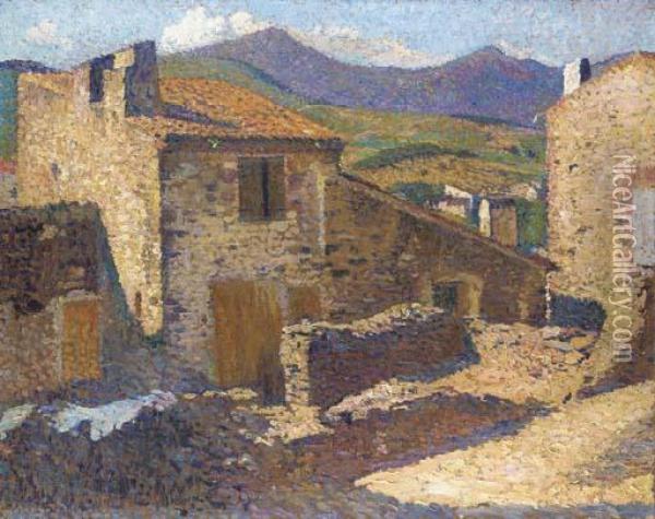 Village Ensoleille Oil Painting - Henri Martin