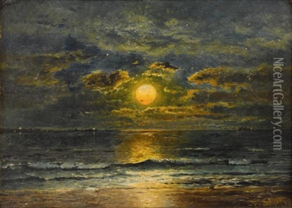 Sunset Over The Sea Oil Painting - Edmund Darch Lewis