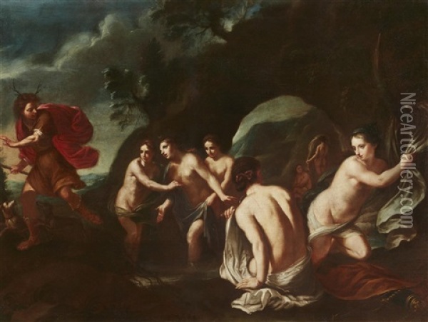Diana And Actaeon Oil Painting - Pier Francesco Cittadini