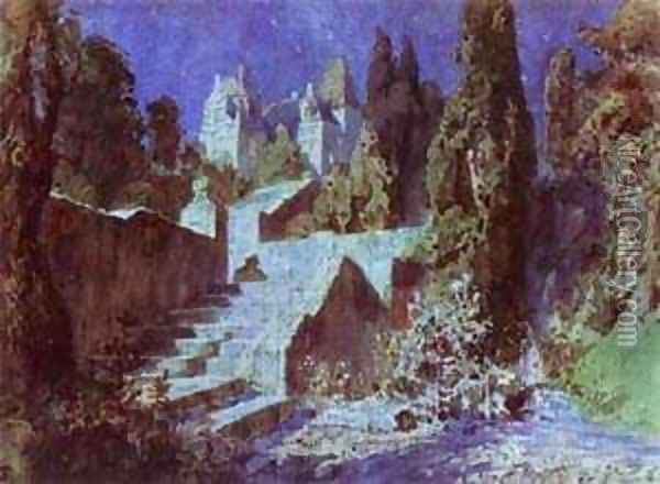 Castle Sketch For The Scenery 1883 Oil Painting - Vasily Polenov