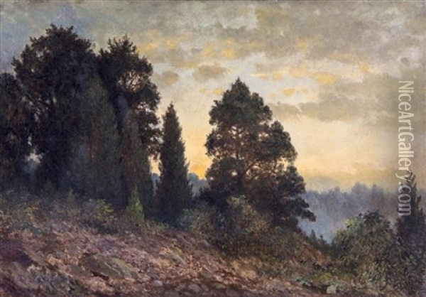 Cedar Knoll,  Fishkill Landing Oil Painting - Albert Bierstadt