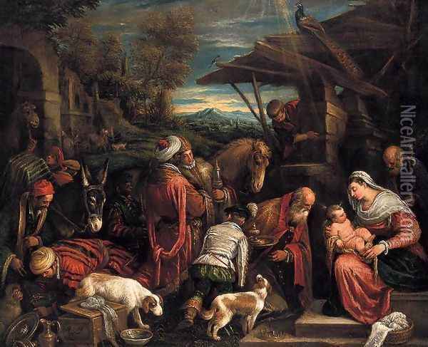 Adoration of the Magi Oil Painting - Jacopo Bassano (Jacopo da Ponte)