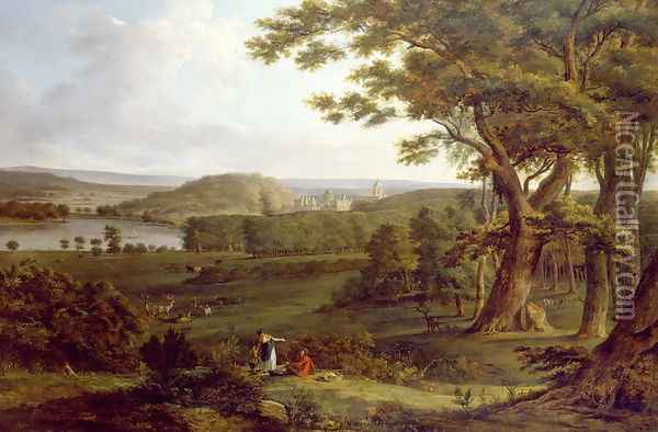 View from the North West of Castle Howard, Yorkshire, 1800 Oil Painting - Hendrik Frans de Cort