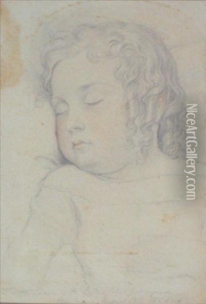 Frederick Grahame Lacon As A Baby Oil Painting - Joseph Noel Paton