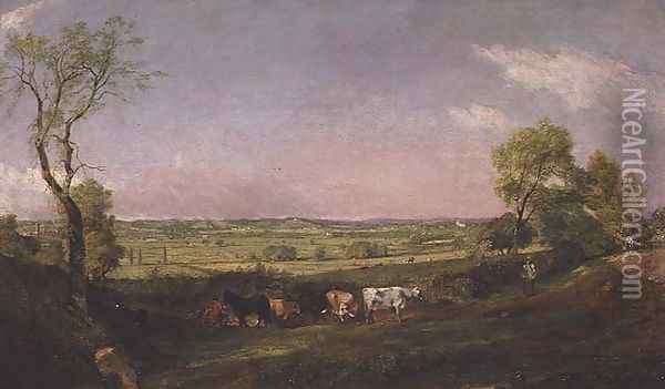 Dedham Vale Morning, c.1811 Oil Painting - John Constable