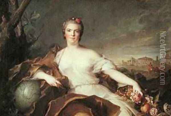 Madame LouiseElisabeth de France 1727-59 Duchess of Parma Symbolising Earth 1750 Oil Painting - Jean-Marc Nattier