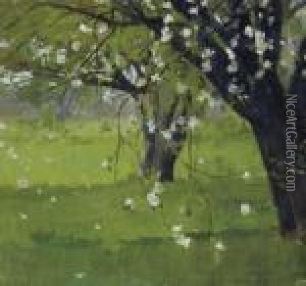 Tree Blossoms Oil Painting - Theodore Robinson