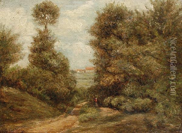 A Country Lane Oil Painting - Nicolas Louis Cabat