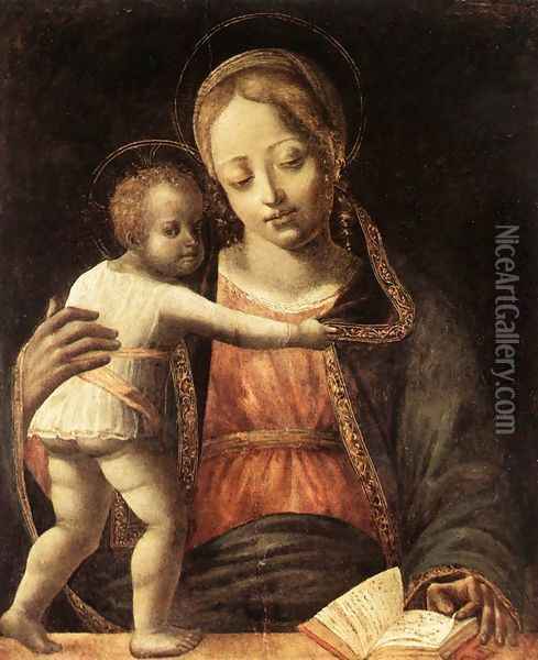 Madonna and Child c. 1490 Oil Painting - Bernardino Jacopi Butinone