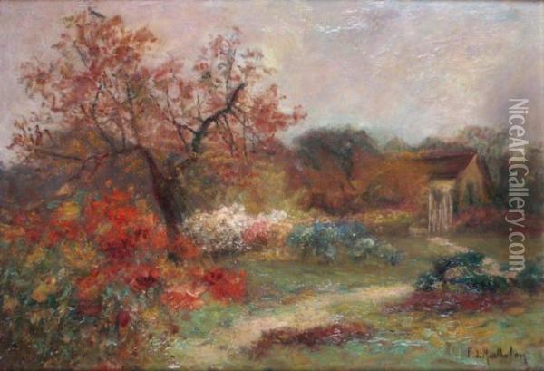 Petite Maison Dans Le Jardin Enautomne Oil Painting - Francois Richard De Montholon