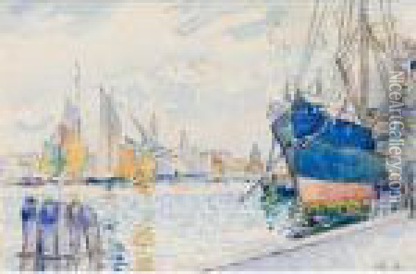 Etude Pour 'le Canal De La Giudecca' Oil Painting - Henri Edmond Cross