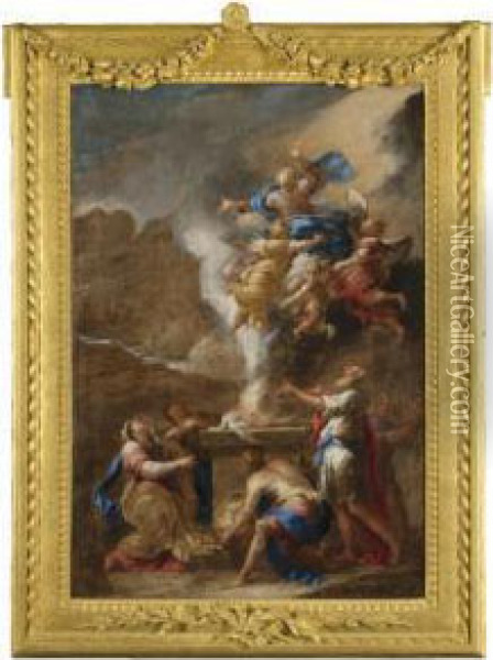 The Sacrifice Of Noah Oil Painting - Valerio Castello