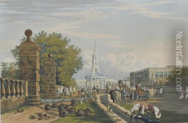 Views Of Calcutta And Its Environs Oil Painting - Fraser, James Baillie