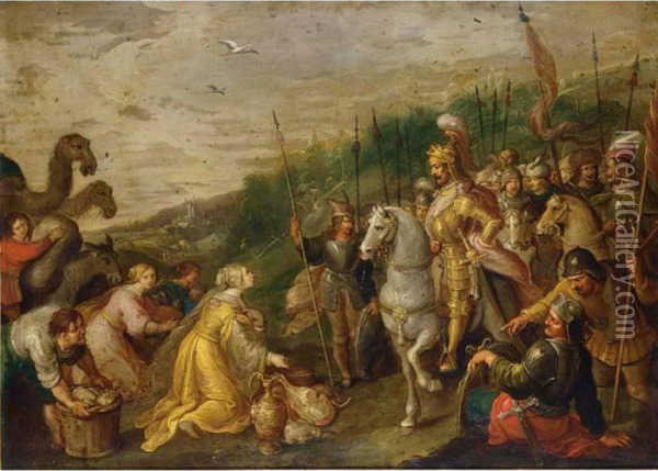 David And Abigail (i Sam. 25) Oil Painting - Frans II Francken
