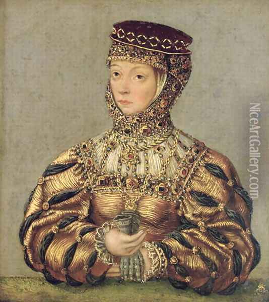 Barbara Radziwill (1520-51) c.1553-56 Oil Painting - Lucas The Younger Cranach