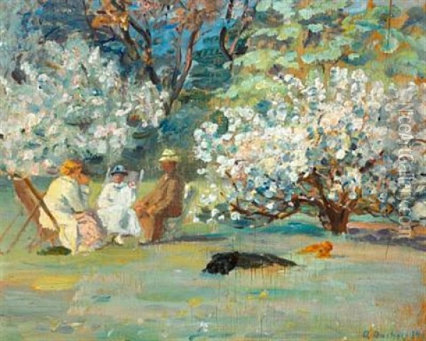 Summer Day In Brondum's Garden, Skagen Oil Painting - Anna Kirstine Ancher