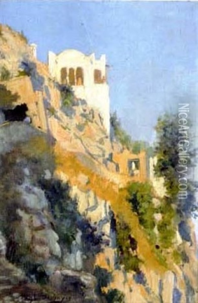 Villa Mauresque Oil Painting - Eugene F. A. Deshayes
