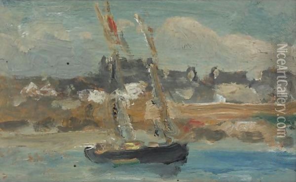 Two Masted Schooner, Concarneau Oil Painting - Robert Henri