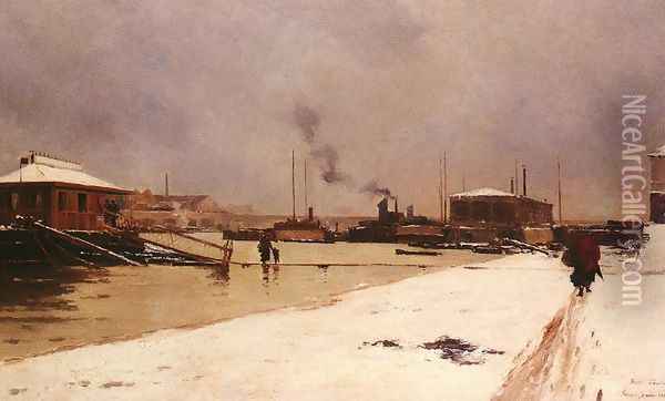 Bas Port Du Pont De Tolbiac Oil Painting - Pierre Louis Leger Vauthier