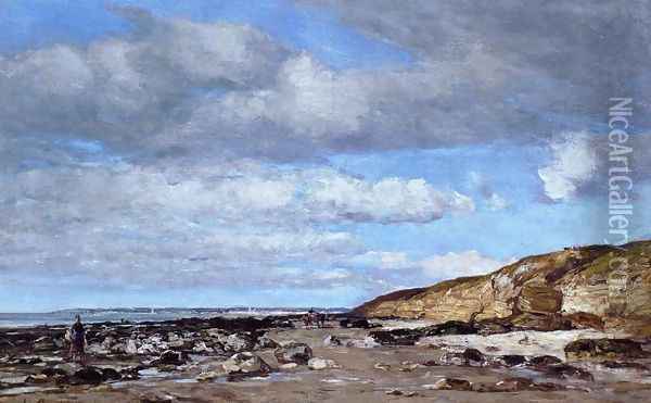 Trouville, Shore and Rocks Oil Painting - Eugene Boudin