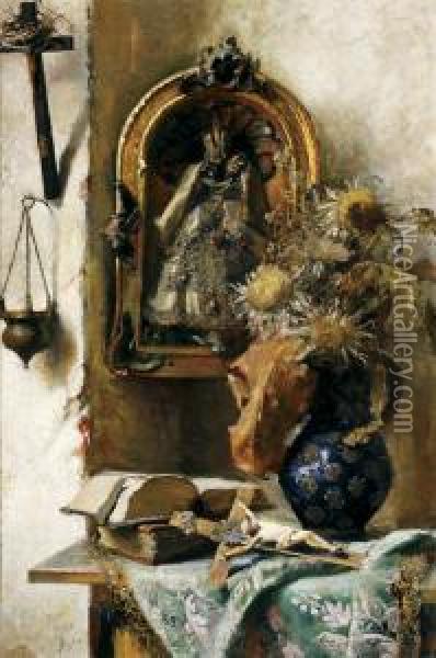 The Holy Corner Oil Painting - Ernest Preyer