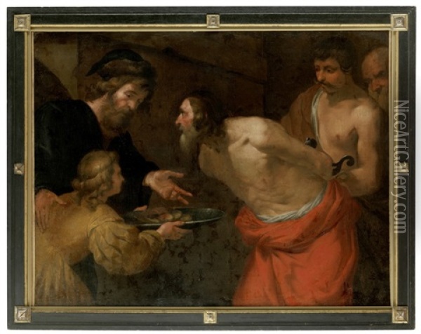Der Hl. Johannes Der Taufer Wird Zu Seinem Martyrertod Gefuhrt Oil Painting - Orazio Ferraro