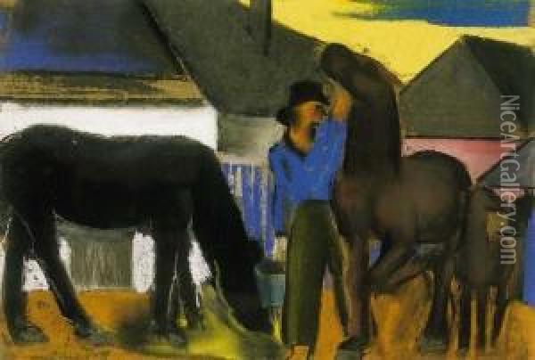 The Horseman Oil Painting - David Jandi