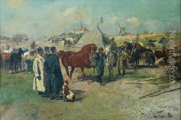 Na Targu Oil Painting - Ignacy (Czeslaw Wasilewski) Zygmuntowicz